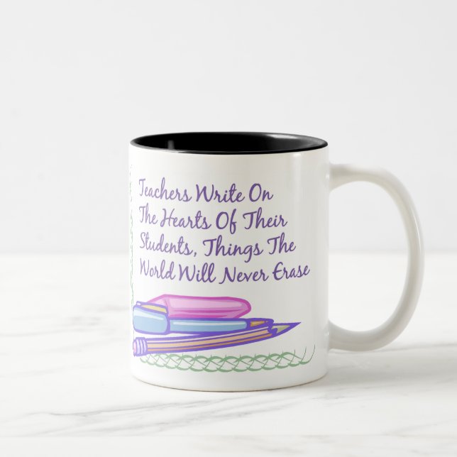 Teachers Write On The Hearts Of Their Students... Two-Tone Coffee Mug (Right)