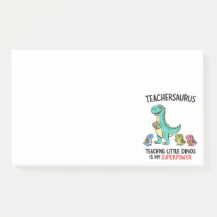 Teachersaurus teacher humour with little dinosaurs post-it notes
