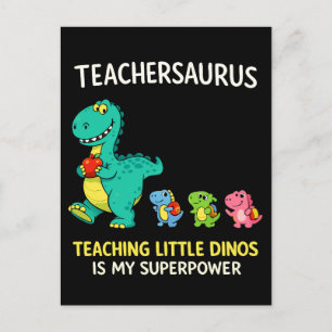 Teachersaurus teacher humour with little dinosaurs postcard