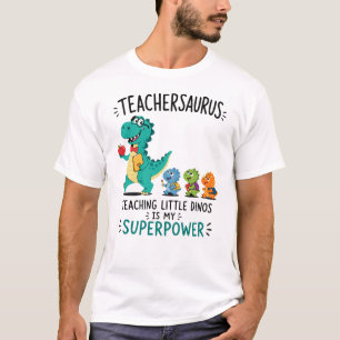 Teachersaurus teacher humour with little dinosaurs T-Shirt