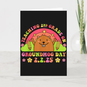Teaching 2nd Grade On Groundhog Day Funny School T Card