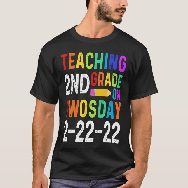Teaching 2nd Grade on Twosday T-Shirt (Front)