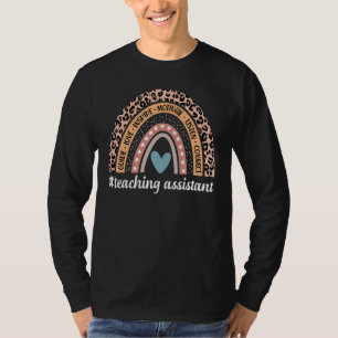 Teaching Assistant Rainbow Leopard Teacher Aide T-Shirt