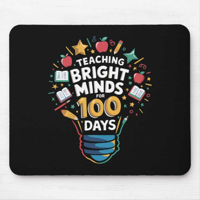 Teaching Bright Minds For 100 Days Kindergarten Te Mouse Mat (Front)