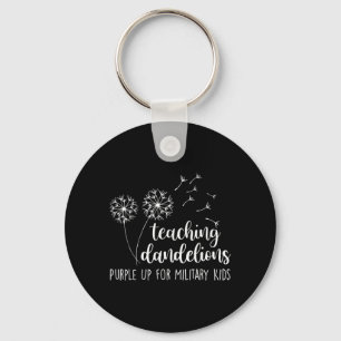Teaching Dandelion Purple Up for Military Kids Key Ring