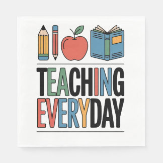 Teaching Everyday Colourful Teacher Ar Napkin