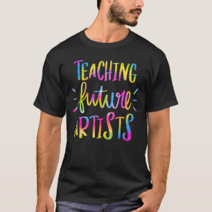 Teaching Future Artists Retro Teacher Groovy Men W T-Shirt