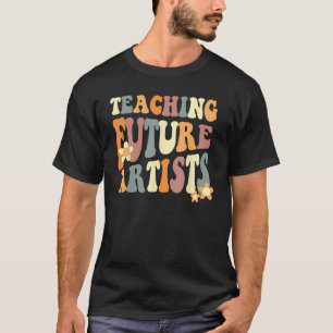 Teaching Future Artists Retro Teacher Students Wom T-Shirt