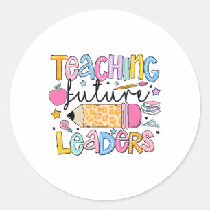 Teaching Future Leaders Back To School Groovy Teac Classic Round Sticker
