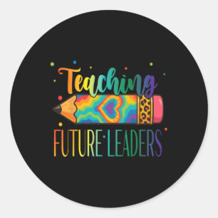 Teaching Future Leaders Pencil Tie Dye Ck To Schoo Classic Round Sticker
