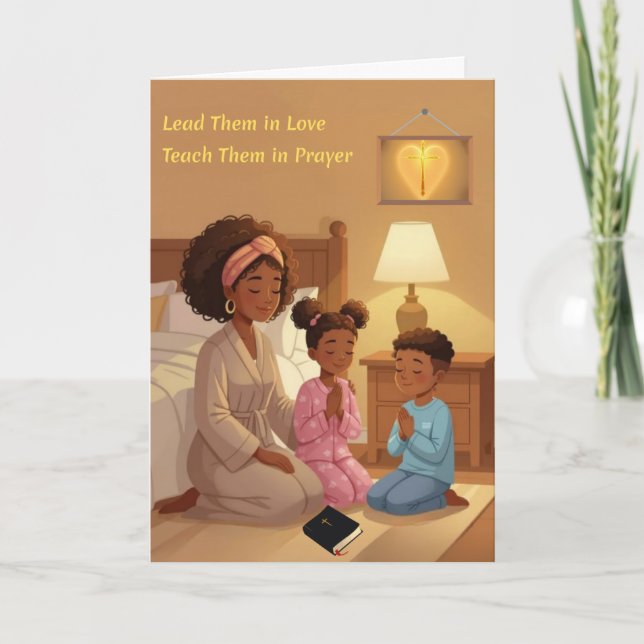 Teaching in Prayer Greeting Card (Front)