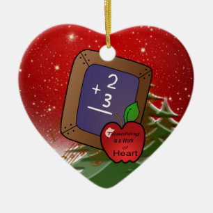 Teaching is a Work of Heart Ceramic Tree Decoration