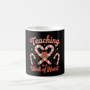 Teaching Is A Work Of Heart Christmas Teacher Xmas Coffee Mug
