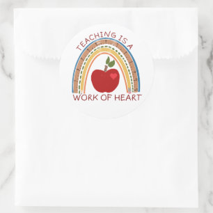 Teaching is a Work of Heart Classic Round Sticker