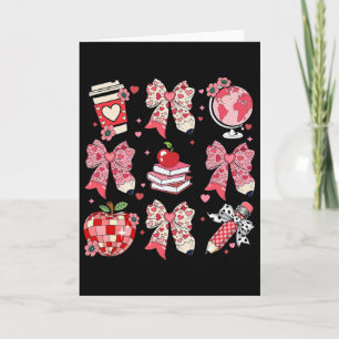 Teaching Is A Work Of Heart Pencil Bow Teacher Val Card