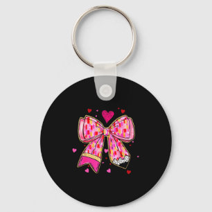 Teaching Is A Work Of Heart Pencil Bow Teacher Val Key Ring