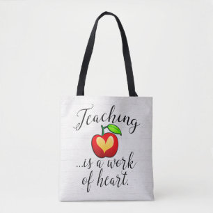 Teaching is a Work of Heart Teacher Appreciation Tote Bag