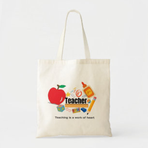 Teaching Is A Work Of Heart” Teacher Tote Bag