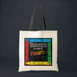Teaching is a work of heART | Teachers Tote Bag<br><div class="desc">This design was made with high quality vector art for a clear sharp image. 100% Customise-able. Fill in the box(es) or Click on the CUSTOMIZE IT button to change, move, delete or add any of the text or graphics. If you have any questions about this product or any other DesignsbyDonnaSiggy...</div>