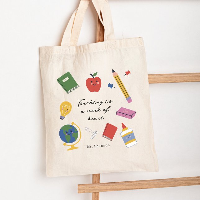 Teaching is a Work of Heart Tote Bag (Creator Uploaded)