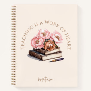 Teaching is a Work of Heart, Watercolor Teacher's Notebook