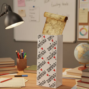 Teaching is a work of heart wine gift bag
