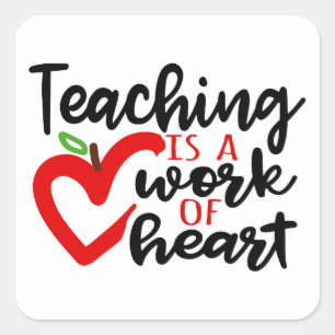 Teaching is a work of heart words sticker