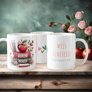 Teaching is Heartwork Colourful Personalised Mug