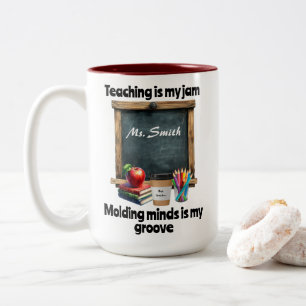 Teaching Is My Jam T-Shirt Two-Tone Coffee Mug