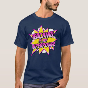 Teaching is My Superpower Retro Comic Supereacher T-Shirt