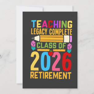 Teaching Legacy Complete Class of 2026 Retirement  Card