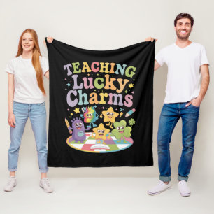 Teaching Lucky Charms Teacher St Patricks Day Fleece Blanket