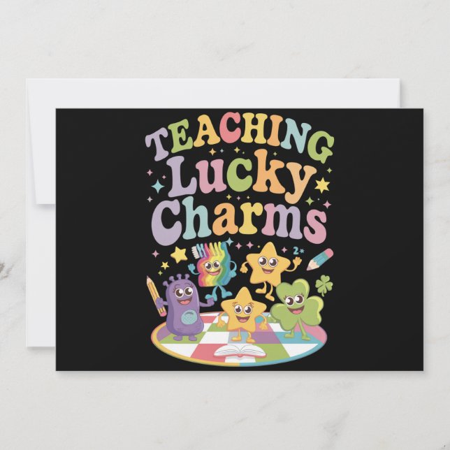 Teaching Lucky Charms Teacher St Patricks Day Invitation (Front)