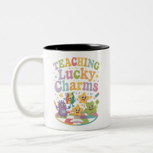 Teaching Lucky Charms Teacher St Patricks Day Two-Tone Coffee Mug