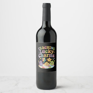 Teaching Lucky Charms Teacher St Patricks Day Wine Label