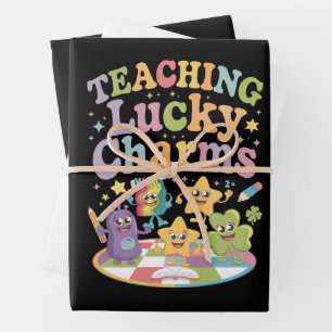 Teaching Lucky Charms Teacher St Patricks Day Wrapping Paper Sheet