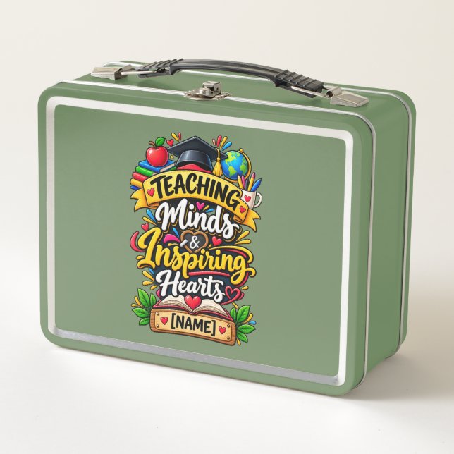 Teaching Minds & Inspiring Hearts Metal Lunch Box (Front)
