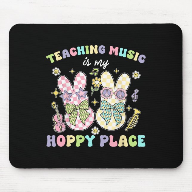 Teaching Music Hoppy Place Bunny Easter Days Resur Mouse Mat (Front)