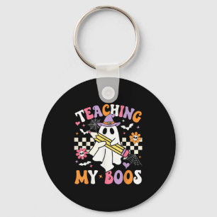 Teaching My Boos Ghost Teacher Cute Groovy Hallowe Key Ring