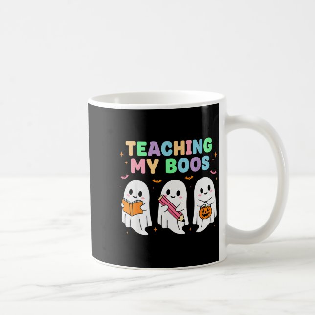 Teaching My Boos Soky Teacher Women Cute Ghost  Coffee Mug (Right)