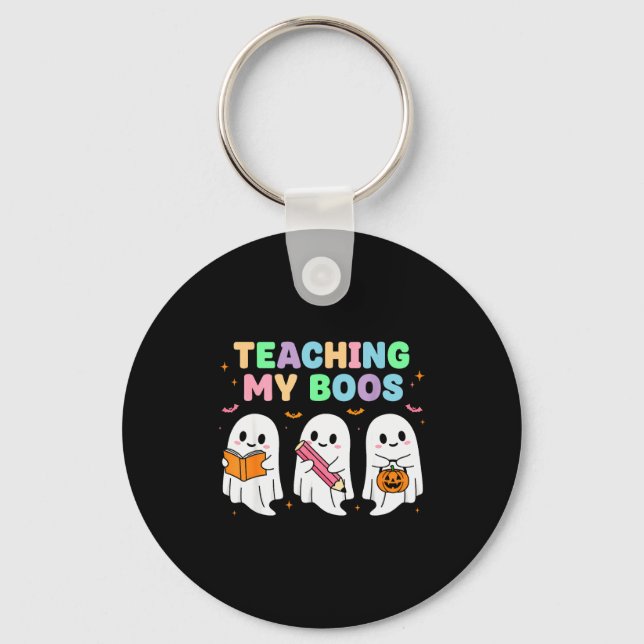 Teaching My Boos Soky Teacher Women Cute Ghost  Key Ring (Front)