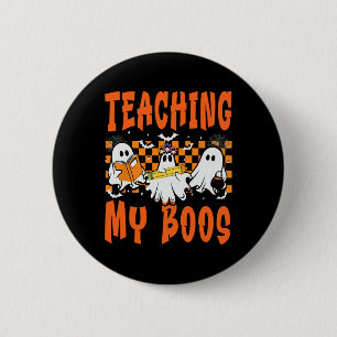 Teaching My Boos Teacher Cute Ghost Groovy Teacher 6 Cm Round Badge