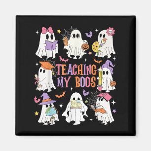 Teaching My Boos Teacher Cute Ghost Groovy Teacher Magnet