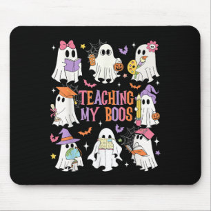 Teaching My Boos Teacher Cute Ghost Groovy Teacher Mouse Mat