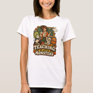 Teaching My Little Monsters Funny Teacher Hallowee T-Shirt