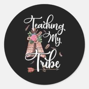 Teaching My Tribe Arrow Classic Round Sticker