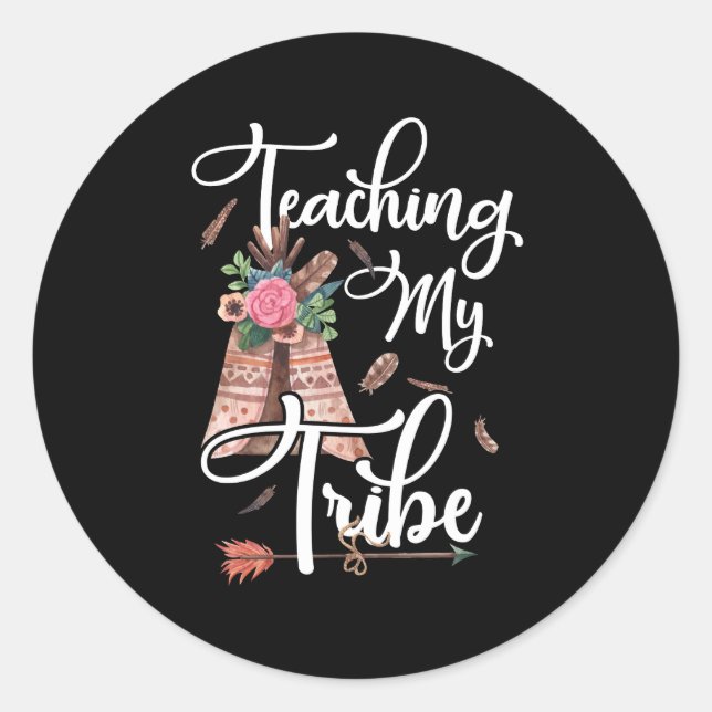 Teaching My Tribe Arrow Classic Round Sticker (Front)