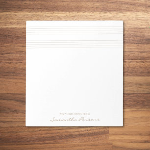 Teaching Notes Music Teacher Stave Minimal Notepad