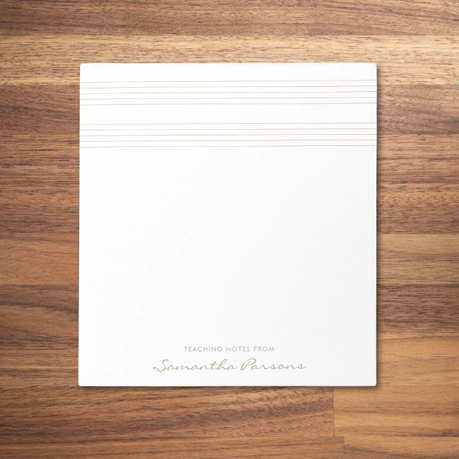 Teaching Notes Music Teacher Stave Minimal Notepad (Creator Uploaded)