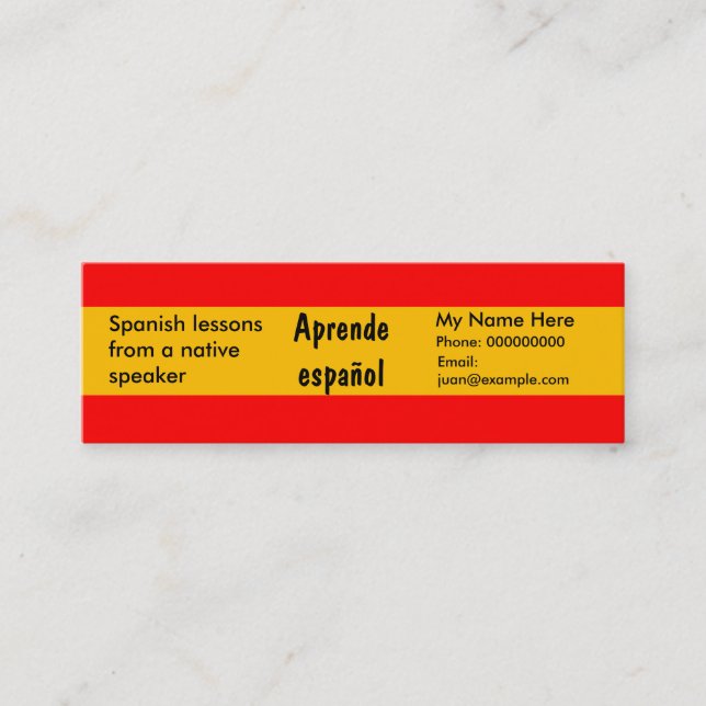 Teaching Spanish Language -- Advertising Cards (Front)